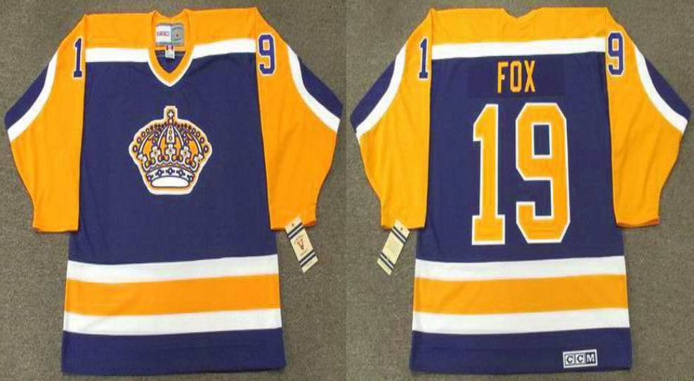 2019 Men Los Angeles Kings #19 Fox Blue CCM NHL jerseys